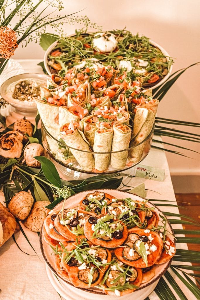 Plates and Bowls of Appetizers